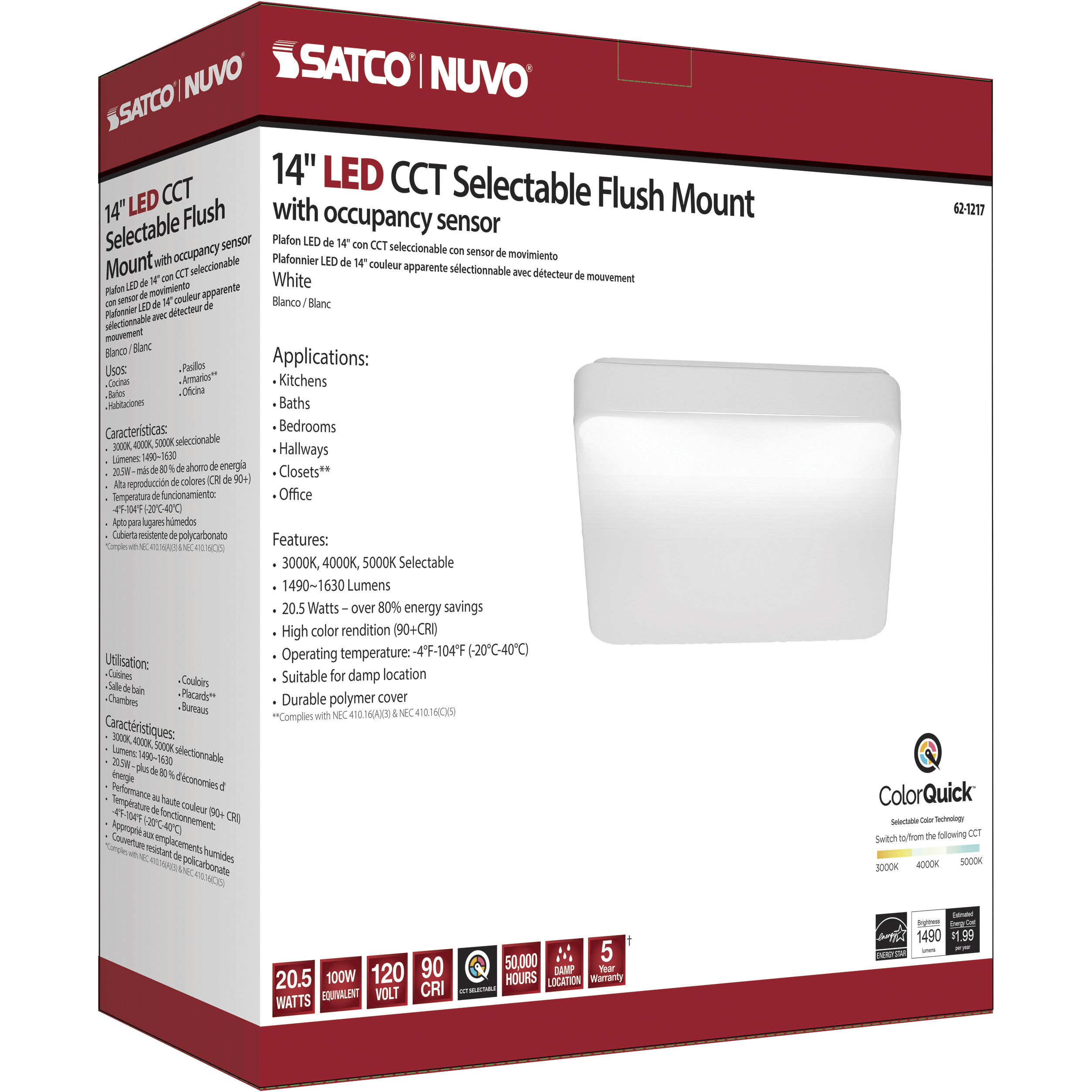 Cloud LED 14 inch White Flush Mount Ceiling Light