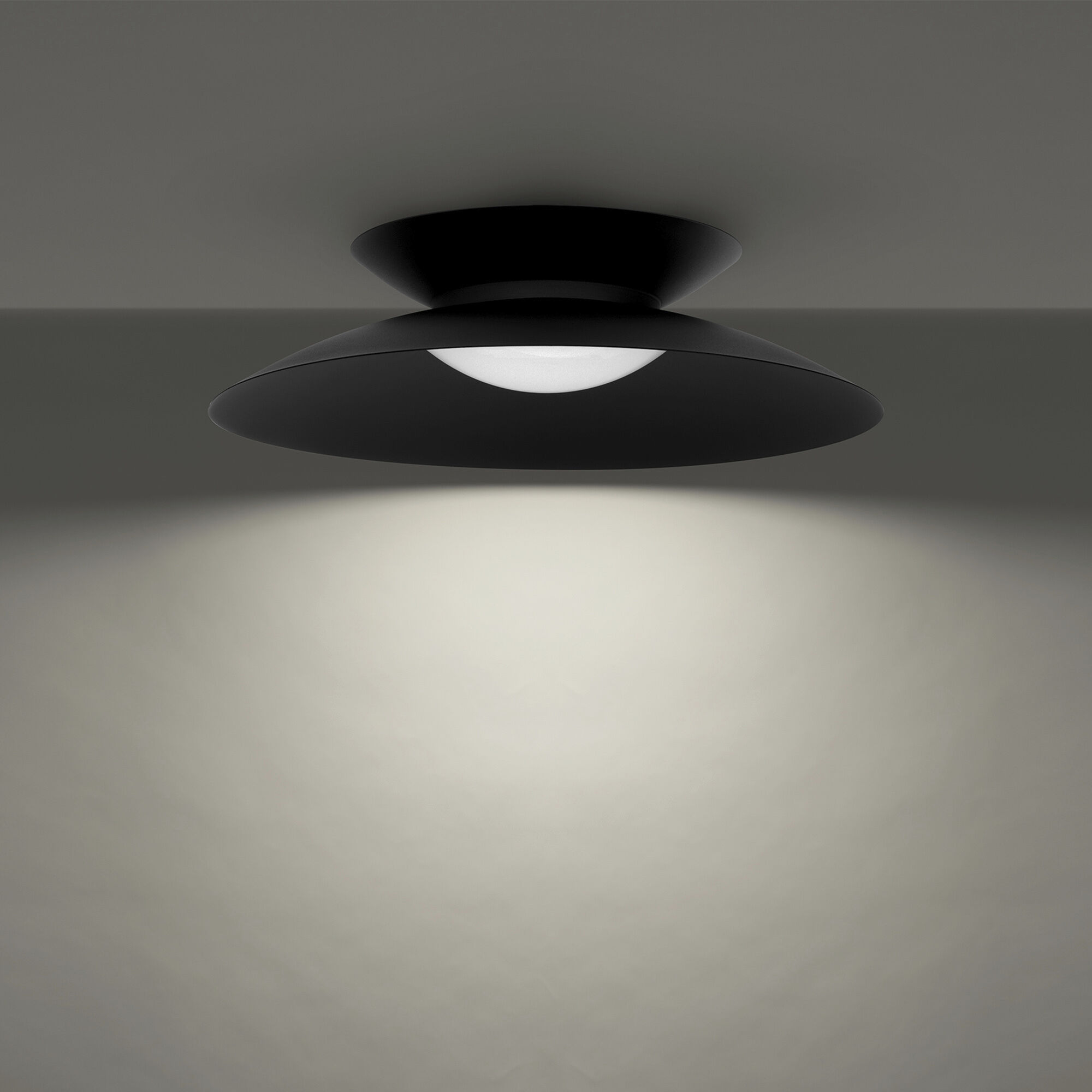 Miso LED 22 inch Black Flush Mount Ceiling Light in 3000K, dweLED