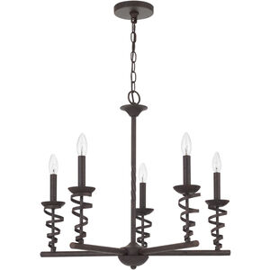 Forbach 5 Light 26 inch Texture Black Chandelier Ceiling Light