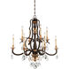 Chateau Nobles 10 Light 34 inch Raven Bronze with Sunburst Gold Chandelier Ceiling Light
