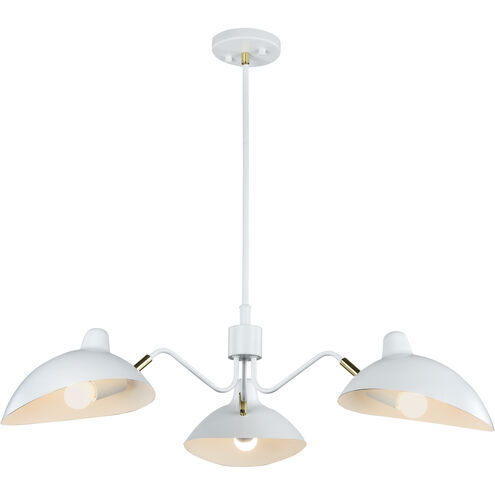 Droid 3 Light 34 inch White/Brushed Gold Pendant Ceiling Light