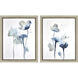Midnight Blossom Blue and White and Gray Framed Art
