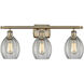 Ballston Eaton 3 Light 26 inch Antique Brass Bath Vanity Light Wall Light in Incandescent, Clear Glass, Ballston