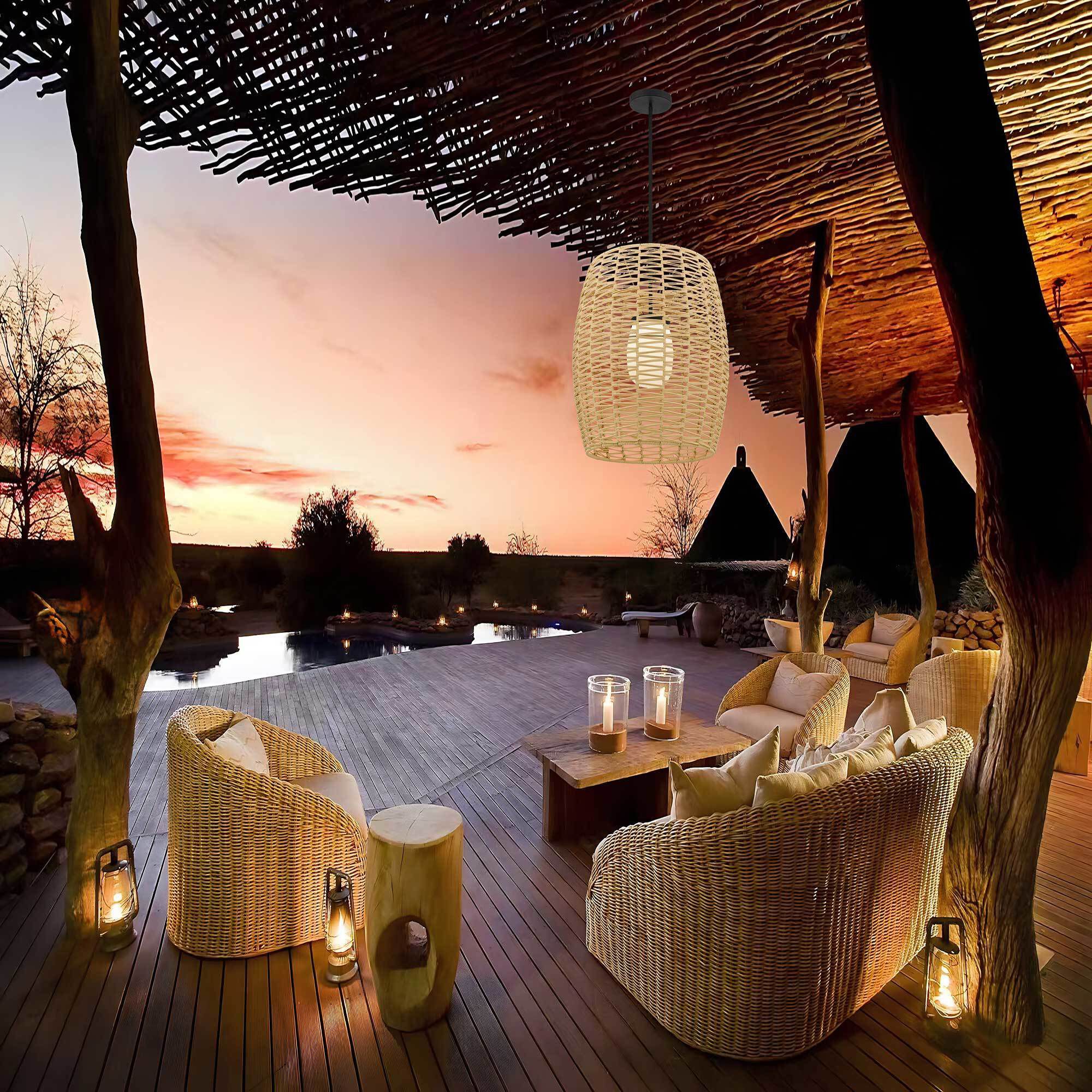 Aruba LED 24 inch Sand Black Outdoor Pendant