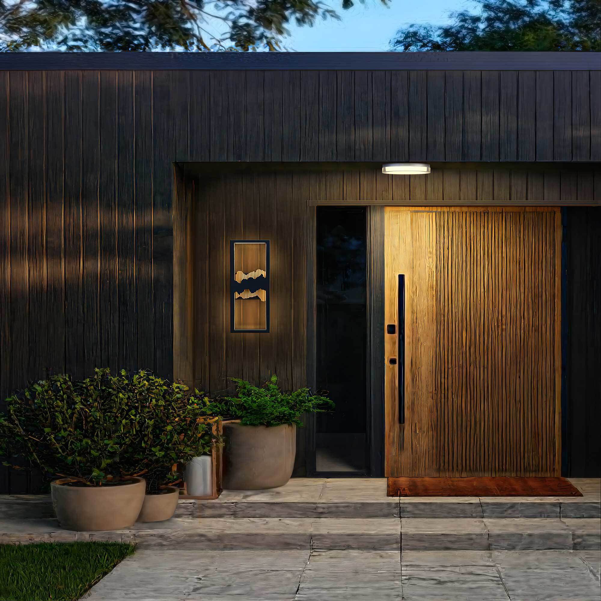 Sunrize LED 22 inch Sand Black Outdoor Wall Sconce