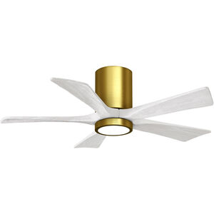 Atlas Irene-5HLK 42 inch Brushed Brass with Matte White Blades Ceiling Fan, Flush Mounted