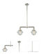 Franklin Restoration Small Oxford 2 Light 24 inch Polished Nickel Chandelier Ceiling Light in Seedy Glass, Franklin Restoration