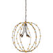 Anomaly 4 Light 26 inch Black Iron and Antique Gold Leaf Chandelier Ceiling Light, Orb