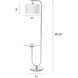Sutton 61 inch 100 watt Brushed Nickel and Clear and White Floor Lamp Portable Light