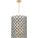 Brookcrest 8 Light 20 inch Sand Coal with Gold Leaf Pendant Ceiling Light