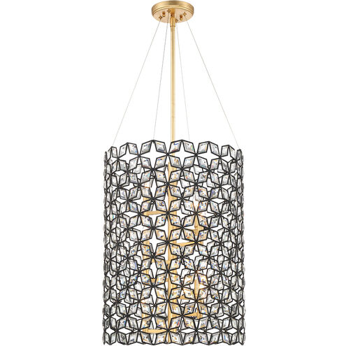 Brookcrest 8 Light 20 inch Sand Coal with Gold Leaf Pendant Ceiling Light