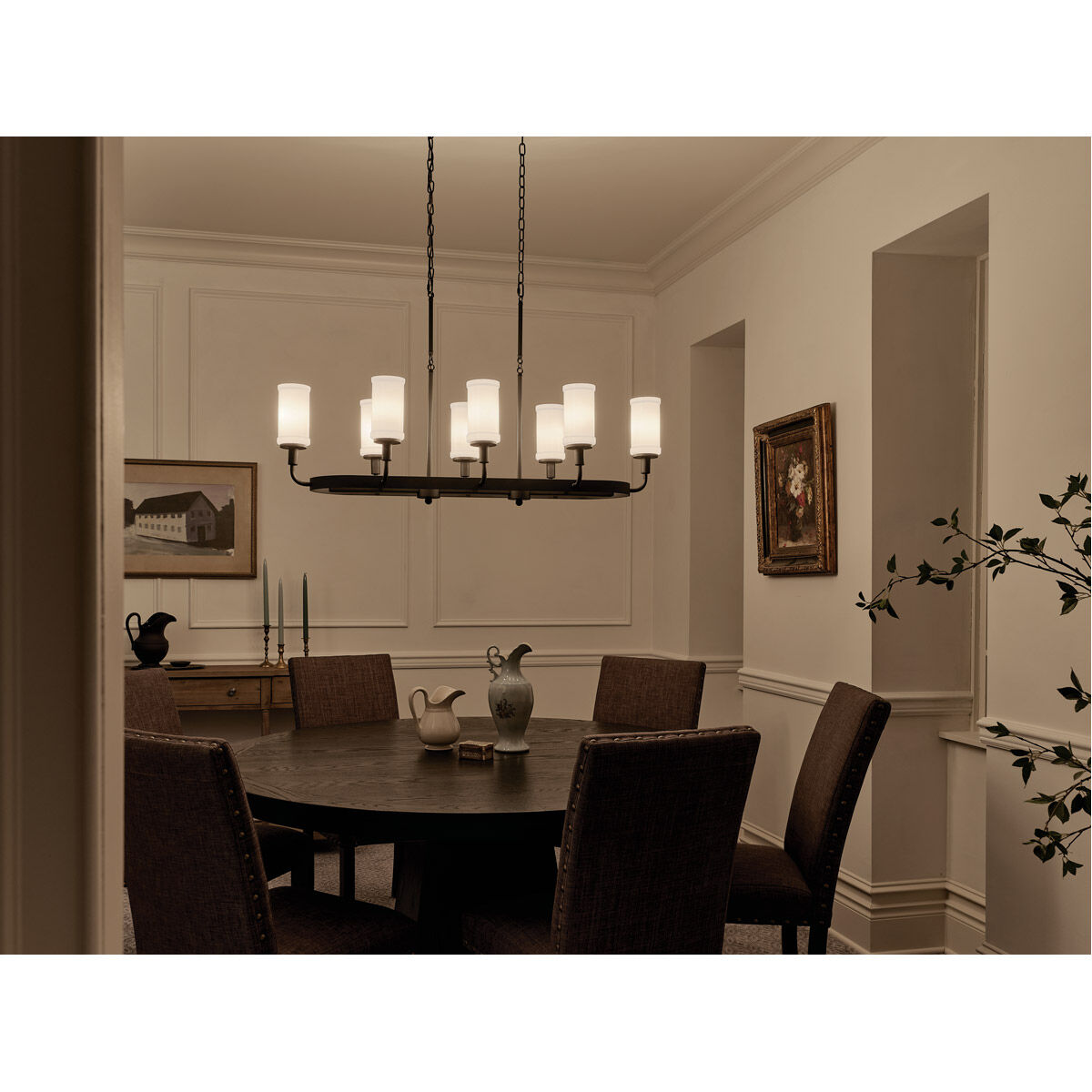 Homestead Vetivene 8 Light 17.5 inch Textured Black Chandelier Linear Ceiling Light