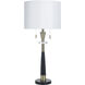 Steel 35.5 inch 60 watt Larson Gold and Black and White Table Lamp Portable Light