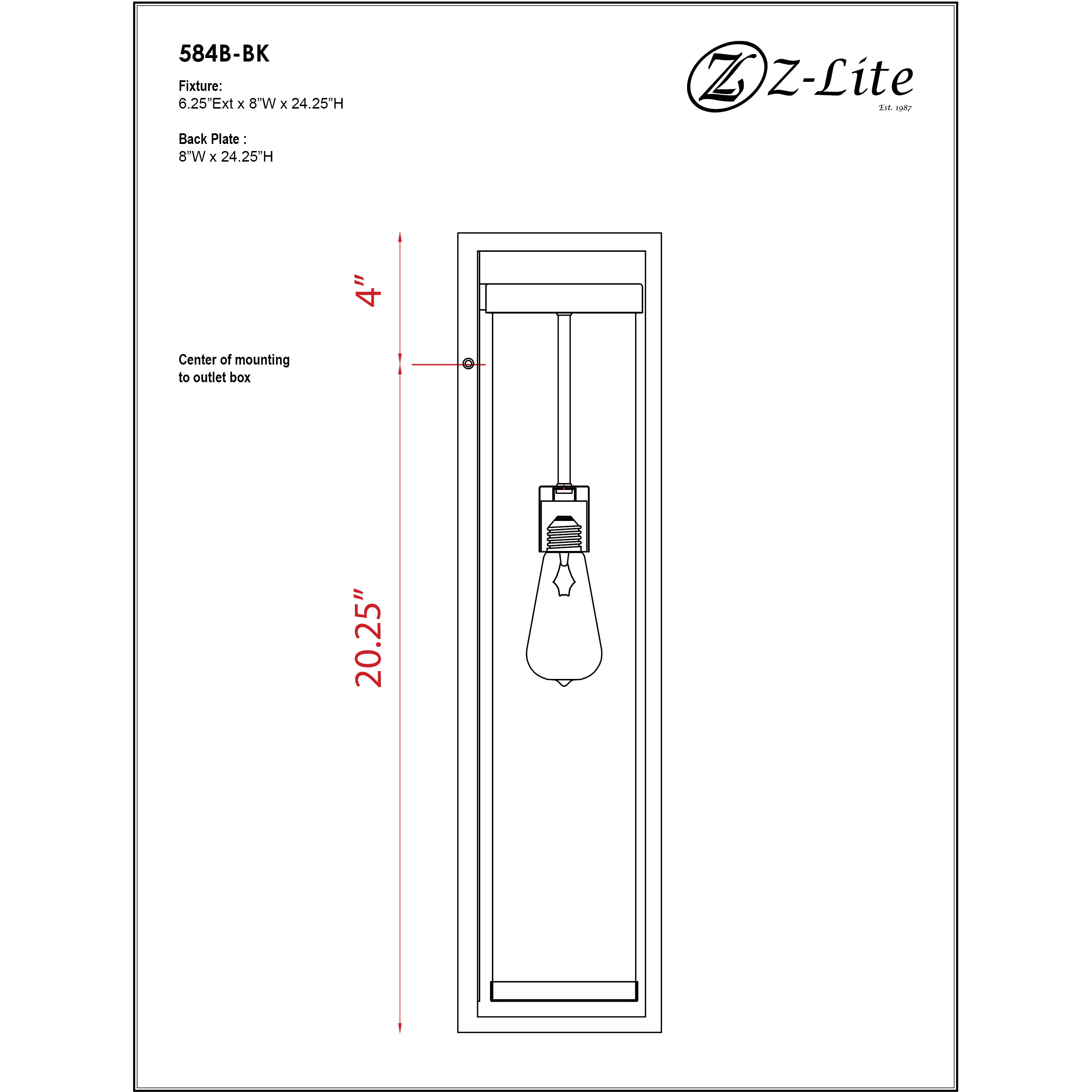 Dunbroch 1 Light 24.25 inch Black Outdoor Wall Light