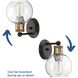 Hansford 1 Light 7 inch Antique Bronze Bath Vanity Wall Light in Antique Bronze and Vintage Brass