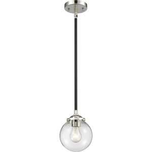 Nouveau XX-Large Beacon 1 Light 12 inch Black Polished Nickel Mini Pendant Ceiling Light in Clear Glass, Nouveau