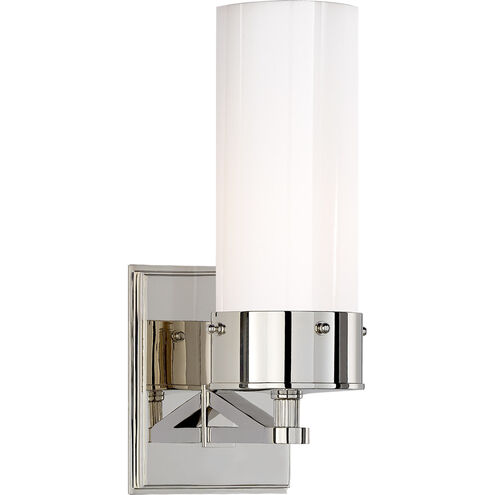 Thomas O'Brien Marais 1 Light 4.25 inch Polished Nickel Bath Sconce Wall Light in White Glass, Medium