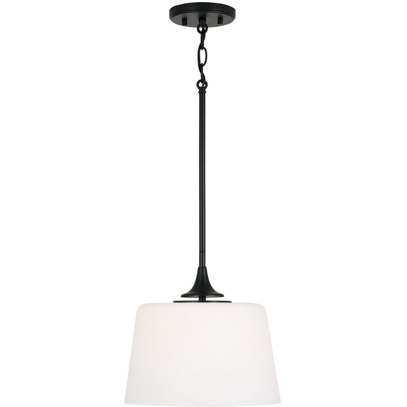 Presley 1 Light 11.75 inch Matte Black Semi-Flush Mount Ceiling Light, Convertible Dual Mount