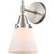 Caden 1 Light 6 inch Satin Nickel Sconce Wall Light in Matte White Glass