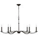C&M by Chapman & Myers Wellen 6 Light 48 inch Aged Iron Chandelier Ceiling Light