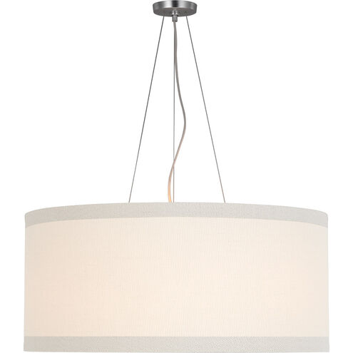 kate spade new york Walker LED 30 inch Burnished Silver Leaf Hanging Shade Ceiling Light in Linen, Large
