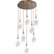 Blossom LED 27 inch Burnished Bronze Chandelier Ceiling Light in 3000K LED, Multi-Port
