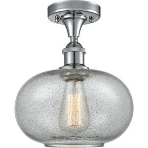 Ballston Gorham LED 10 inch Polished Chrome Semi-Flush Mount Ceiling Light in Charcoal Glass, Ballston
