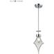 Touche 1 Light 8 inch Chrome with Silver Mini Pendant Ceiling Light