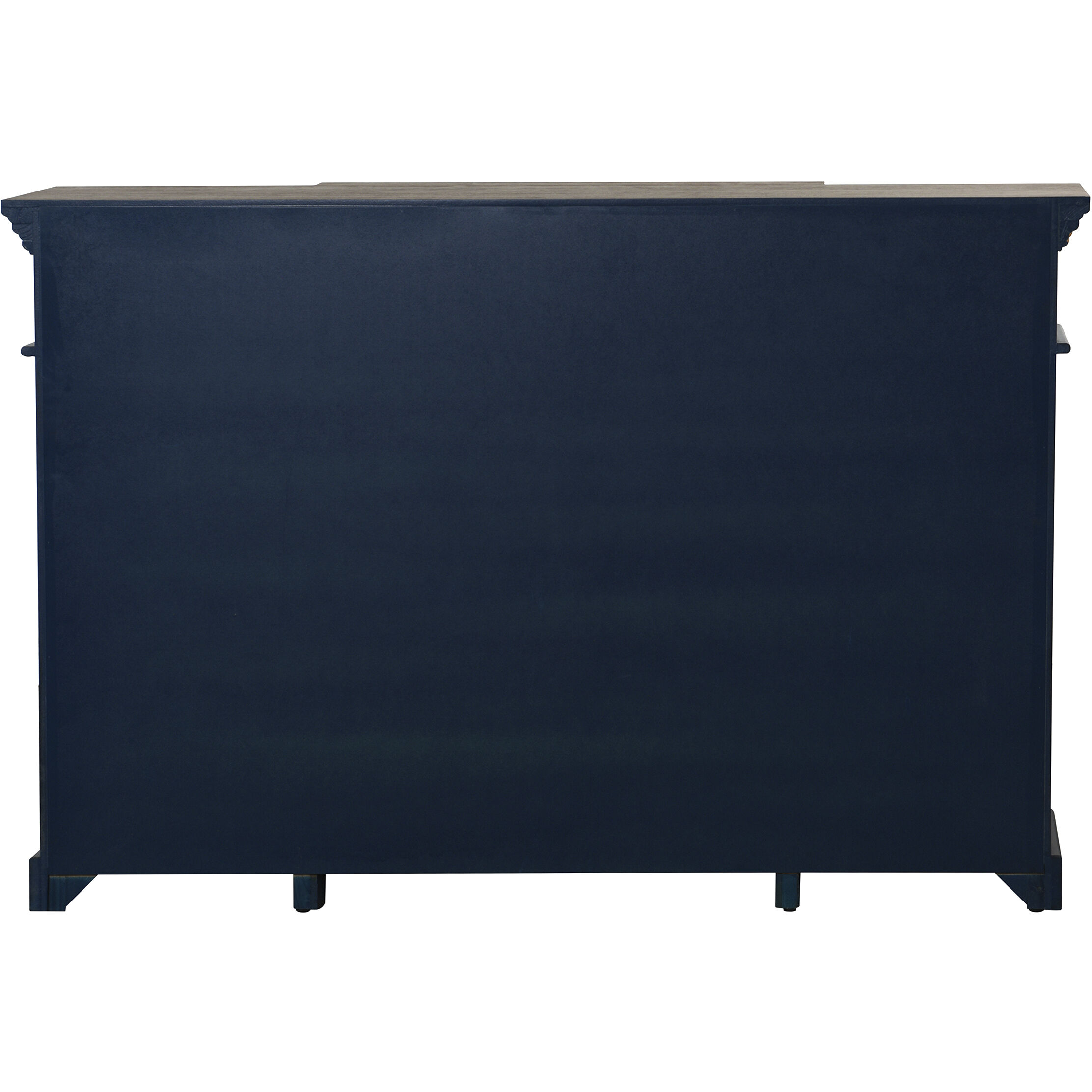 Cameron Dark Blue and Natural Wood Cabinet