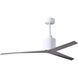 Atlas Eliza 56 inch Gloss White with Old Oaktone Blades Ceiling Fan, Paddle Fan