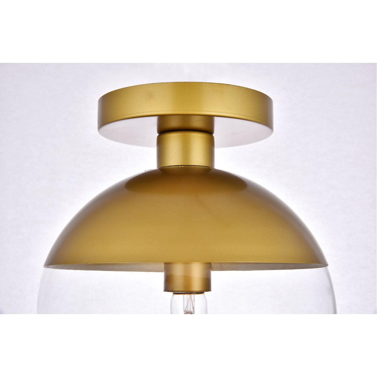 Eclipse 1 Light 12 inch Brass Flush Mount Ceiling Light