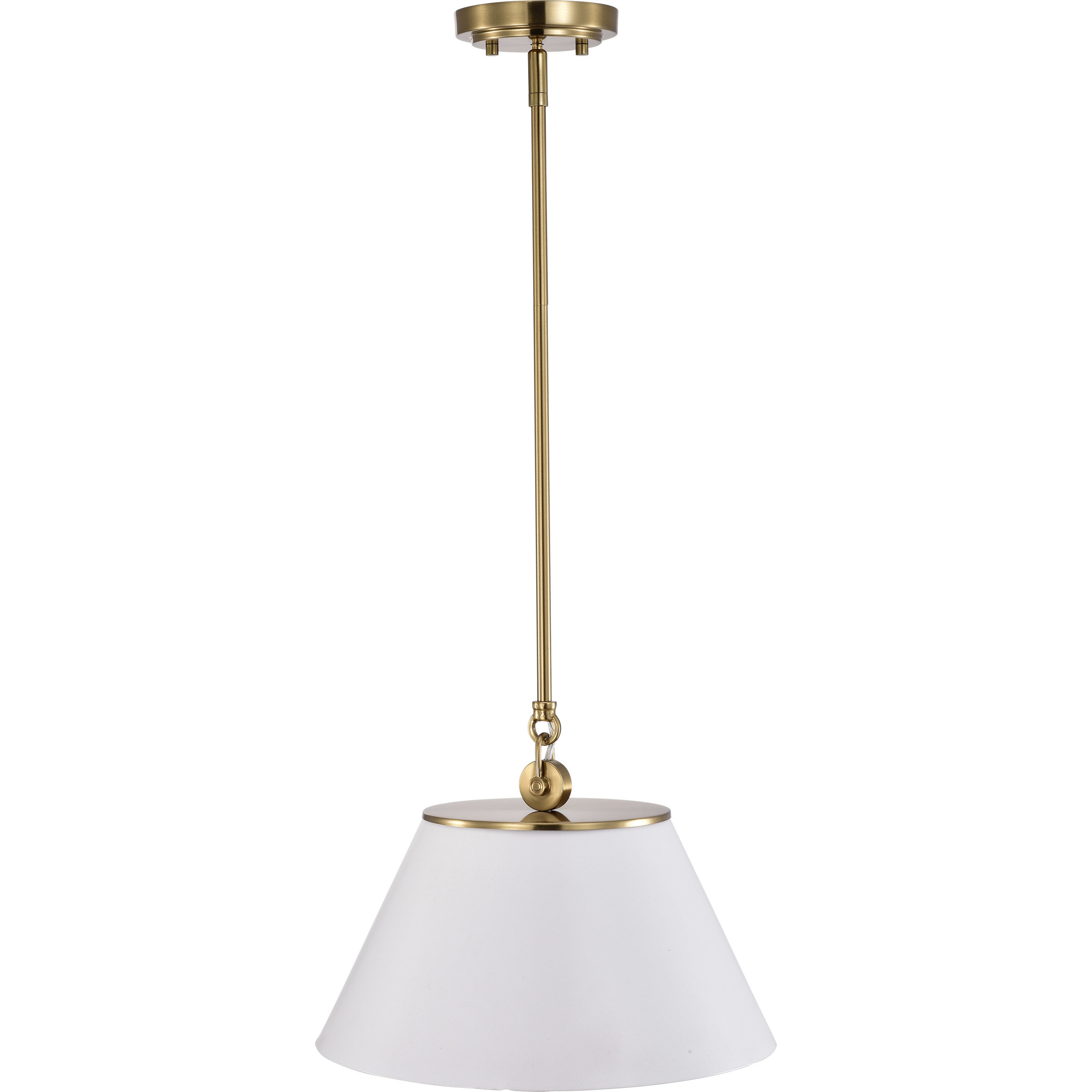 Dover 1 Light 14 inch White/Vintage Brass Pendant Ceiling Light
