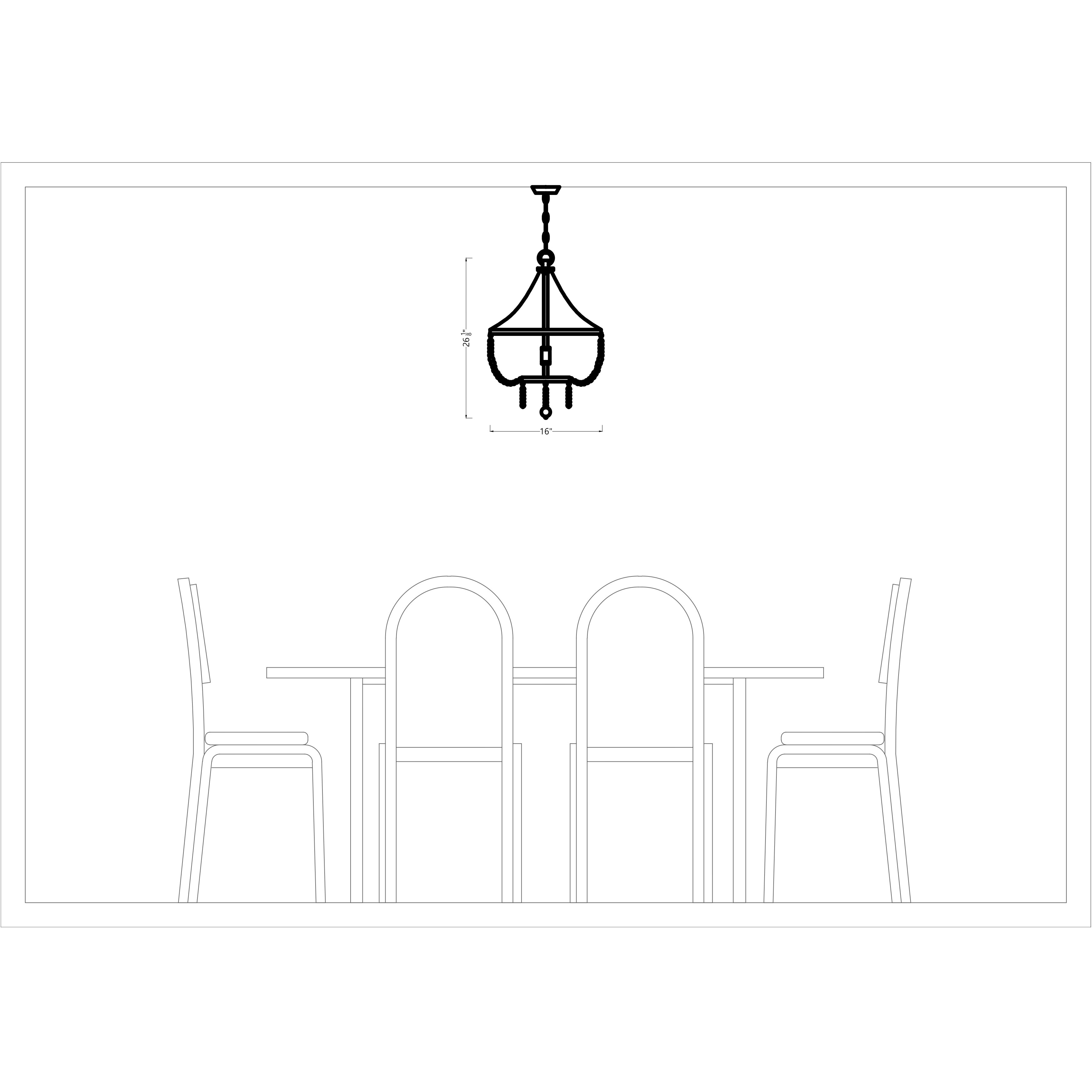 AERIN Jackie 4 Light 16 inch Satin Brass Chandelier Ceiling Light