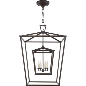 Chapman & Myers Darlana 4 Light 24 inch Aged Iron Double Cage Lantern Pendant Ceiling Light, Large