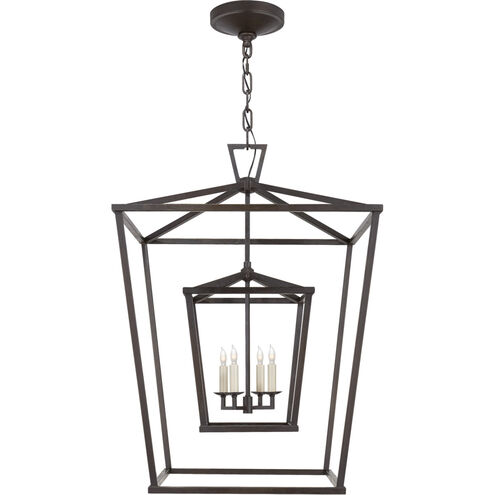 Chapman & Myers Darlana 4 Light 24 inch Aged Iron Double Cage Lantern Pendant Ceiling Light, Large