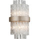 Chime 2 Light 7.75 inch Silver Leaf/Stainless Steel Wall Sconce Wall Light