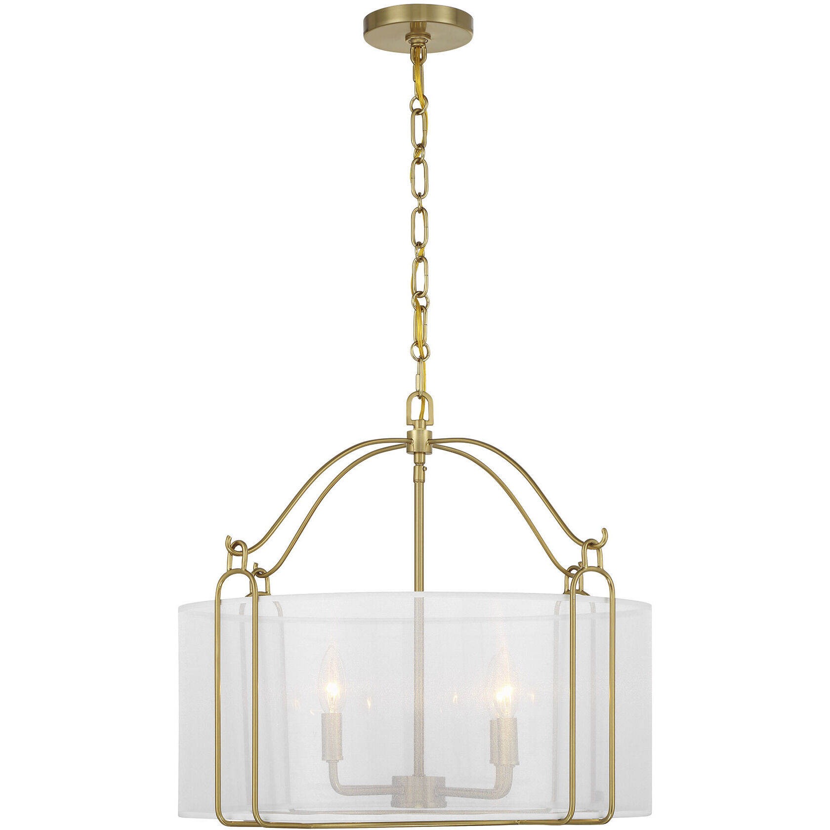 Ashlay 4 Light 22 inch Warm Brass Pendant Ceiling Light