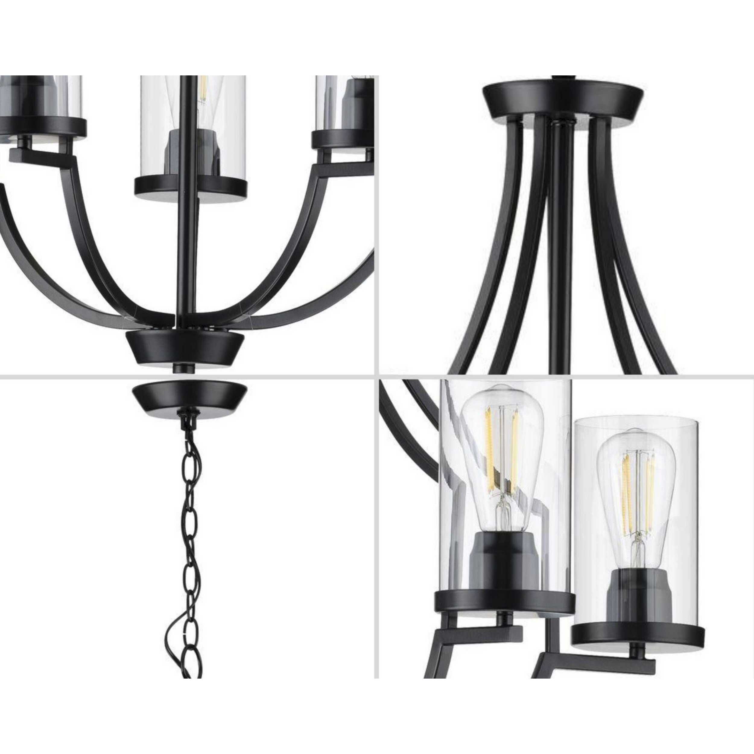 Lassiter 5 Light 26 inch Matte Black Chandelier Ceiling Light
