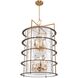 Burford 12 Light 20.5 inch Brass and Black Down Chandeliers Ceiling Light