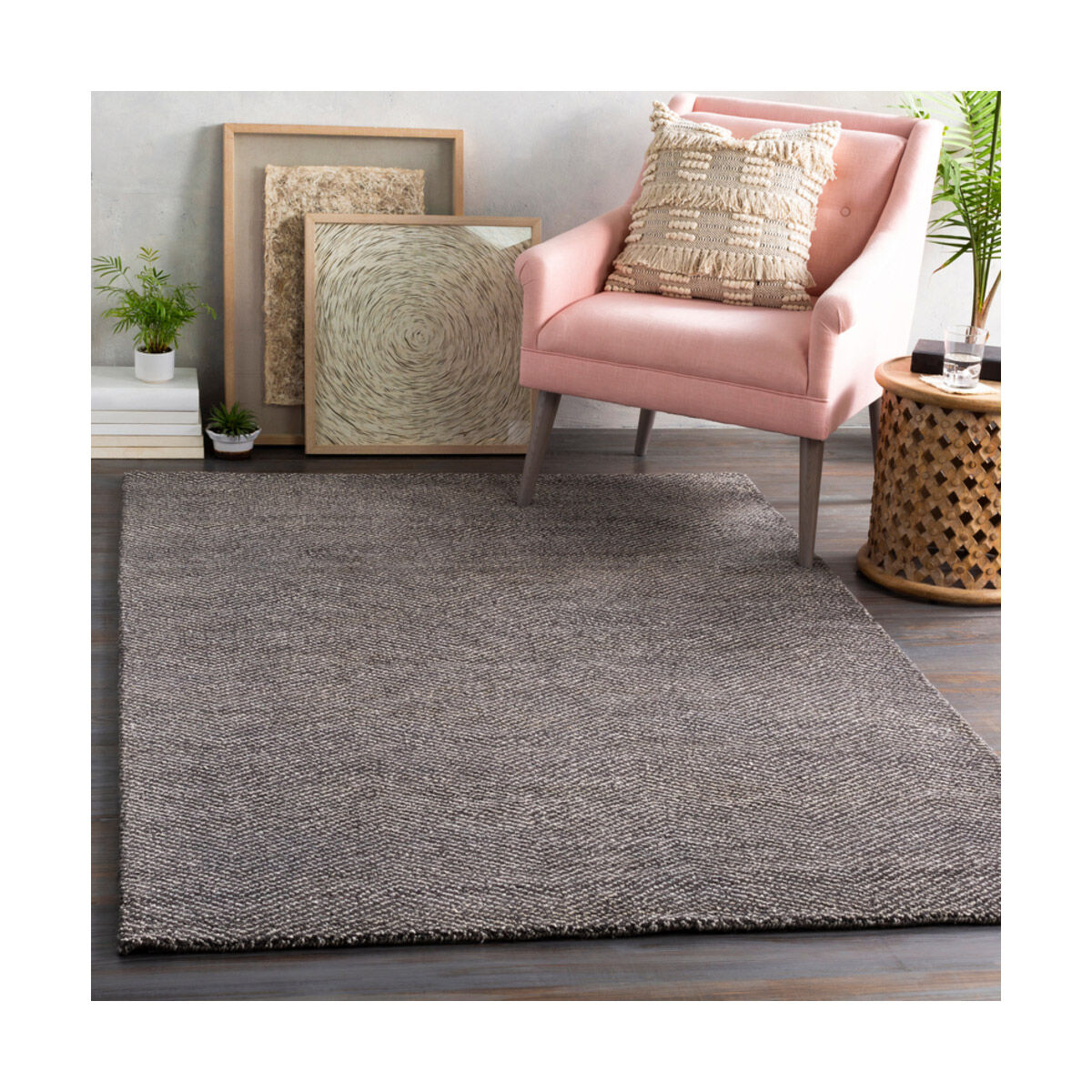 Parma 72 X 48 inch Charcoal/White Rugs