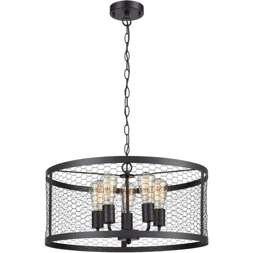 Grange 5 Light 21 inch Oil Rubbed Bronze Chandelier Ceiling Light