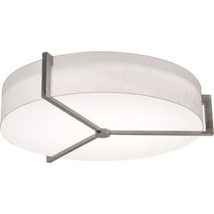 Apex 4 Light 33.33 inch Weathered Grey Flush Mount Ceiling Light in Linen White, Incandescent