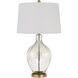 Bancroft 30 inch 150.00 watt Clear/Antique Brass Table Lamp Portable Light