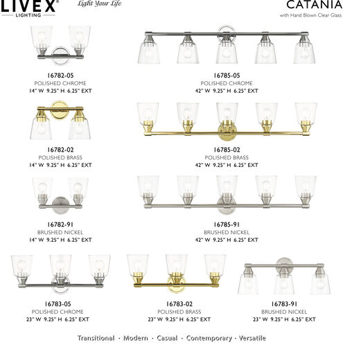 Catania 3 Light 23 inch Brushed Nickel Vanity Sconce Wall Light