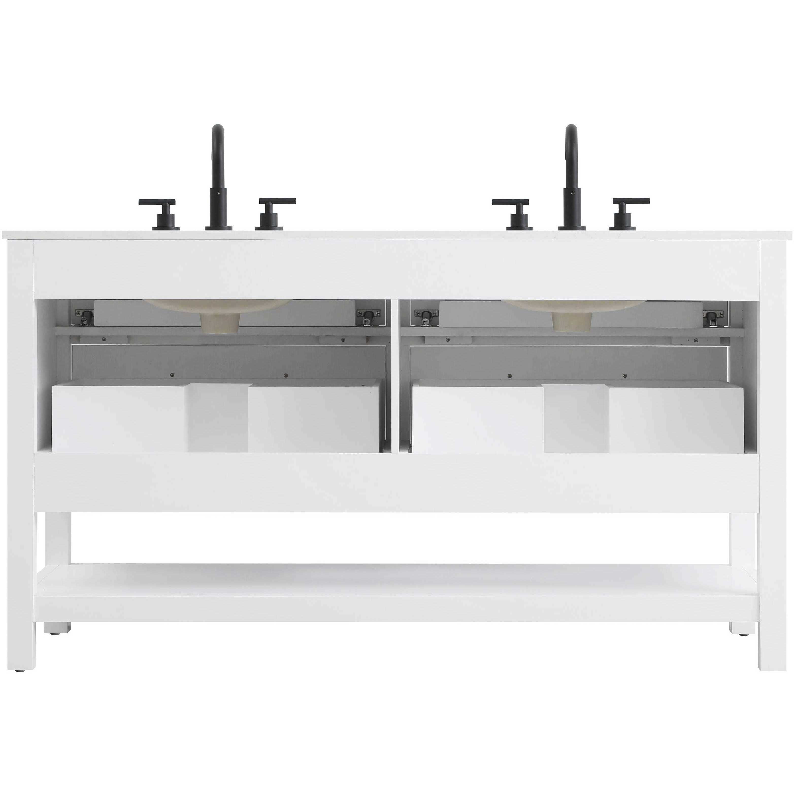 Karson 60 X 34 inch White Bathroom Vanity Cabinet