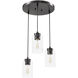 Hartland 3 Light 13.75 inch Noble Bronze Round Cluster Pendant Ceiling Light, Medium
