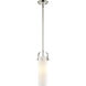 Pilaster II Cylinder 1 Light 5 inch Polished Nickel Pendant Ceiling Light in Matte White Glass