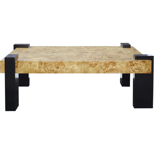 Bromo 48 X 34 inch Natural Burl with Black Coffee Table