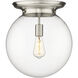 Beacon 1 Light 14 inch Satin Nickel Flush Mount Ceiling Light
