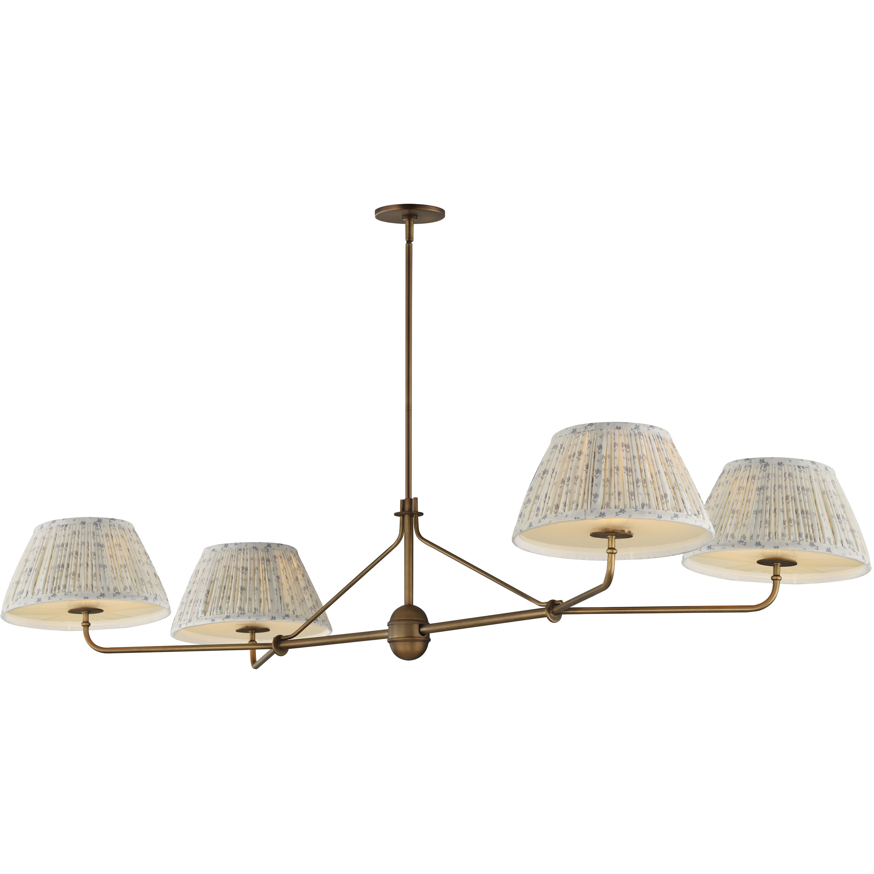 Dunbridge 4 Light 62 inch Weathered Brass Linear Pendant Ceiling Light